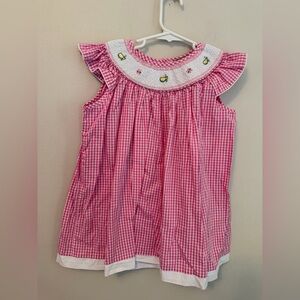 Masters Pink Gingham Smocked Dress